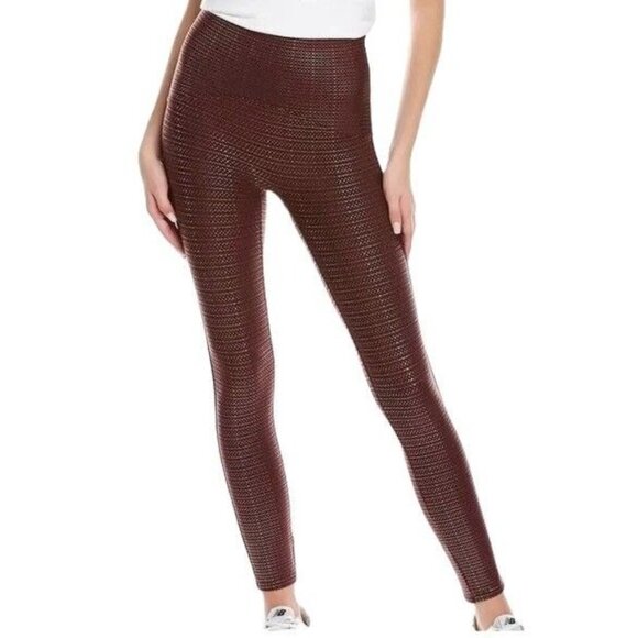 Spanx Active 7/8 Leggings Size Small Wine Rose Gold...